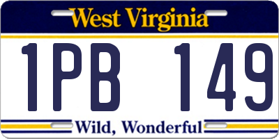 WV license plate 1PB149