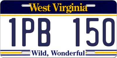WV license plate 1PB150
