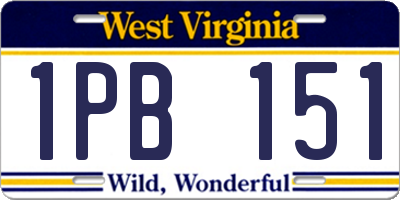 WV license plate 1PB151