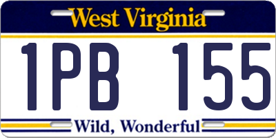 WV license plate 1PB155