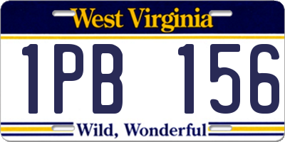 WV license plate 1PB156