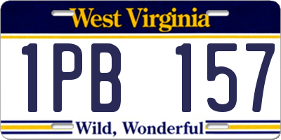 WV license plate 1PB157