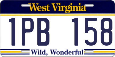 WV license plate 1PB158
