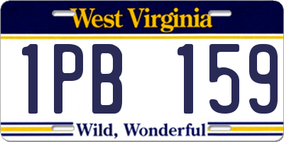 WV license plate 1PB159