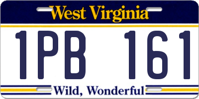 WV license plate 1PB161