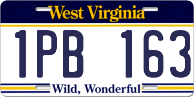 WV license plate 1PB163