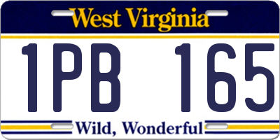 WV license plate 1PB165
