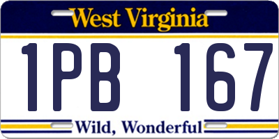 WV license plate 1PB167
