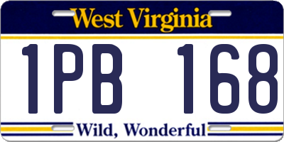 WV license plate 1PB168