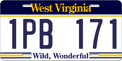 WV license plate 1PB171