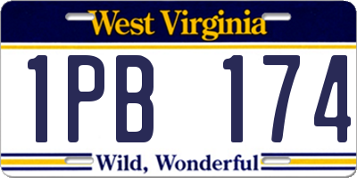 WV license plate 1PB174