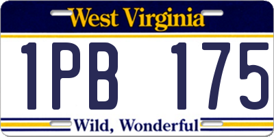 WV license plate 1PB175