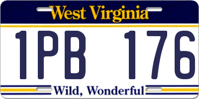 WV license plate 1PB176