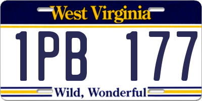 WV license plate 1PB177