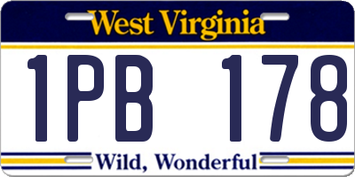 WV license plate 1PB178