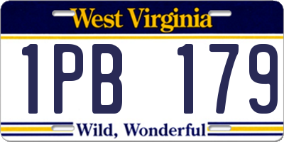 WV license plate 1PB179