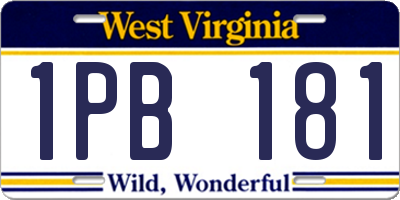 WV license plate 1PB181