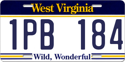 WV license plate 1PB184