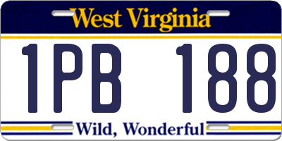 WV license plate 1PB188