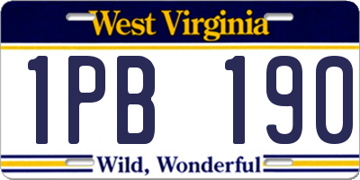 WV license plate 1PB190