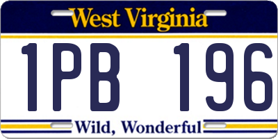 WV license plate 1PB196