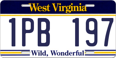 WV license plate 1PB197