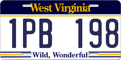 WV license plate 1PB198