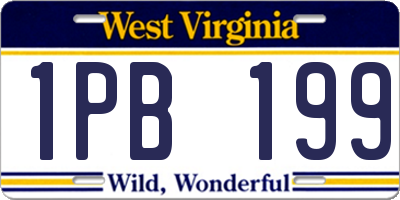 WV license plate 1PB199