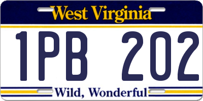 WV license plate 1PB202