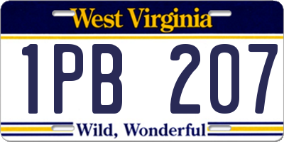 WV license plate 1PB207