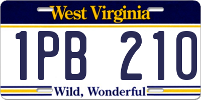 WV license plate 1PB210