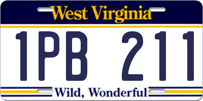 WV license plate 1PB211