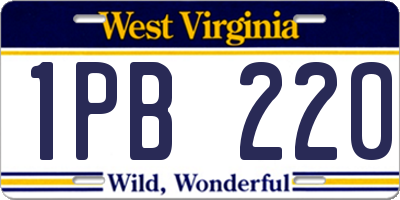 WV license plate 1PB220