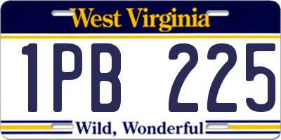 WV license plate 1PB225