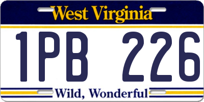 WV license plate 1PB226