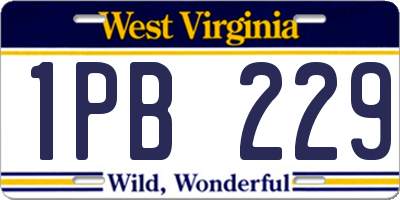 WV license plate 1PB229