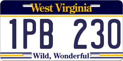 WV license plate 1PB230