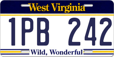 WV license plate 1PB242