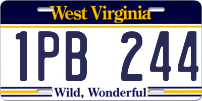 WV license plate 1PB244