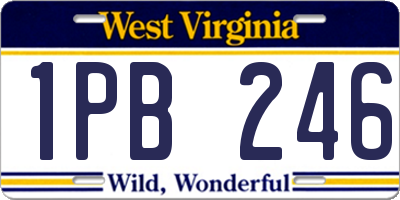 WV license plate 1PB246