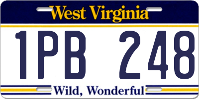 WV license plate 1PB248
