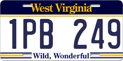 WV license plate 1PB249