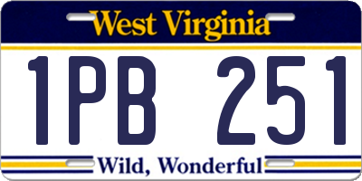 WV license plate 1PB251