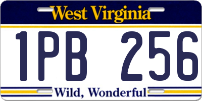 WV license plate 1PB256