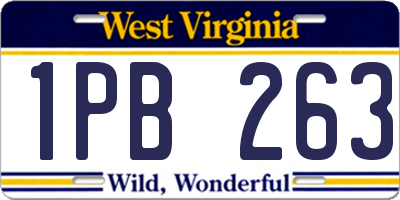WV license plate 1PB263