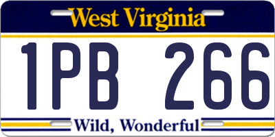 WV license plate 1PB266