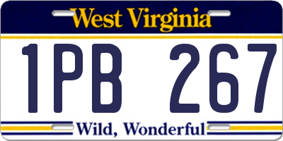 WV license plate 1PB267
