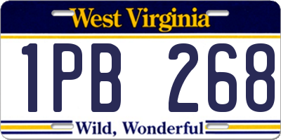 WV license plate 1PB268