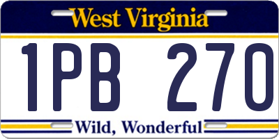 WV license plate 1PB270