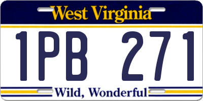 WV license plate 1PB271